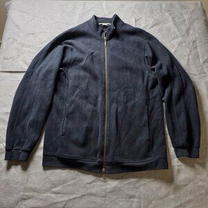 Geoffrey Beene Mens Black Ribbed Zip Up - Size M